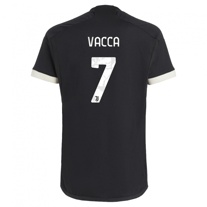 Mænd Alessio Vacca #7 Sort Tredje Sæt Spillertrøjer 2023/24 Trøje T-Shirt