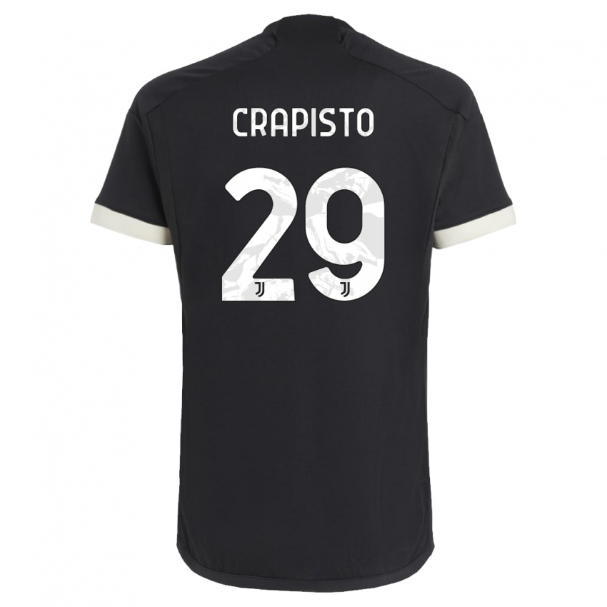 Mænd Francesco Crapisto #29 Sort Tredje Sæt Spillertrøjer 2023/24 Trøje T-Shirt