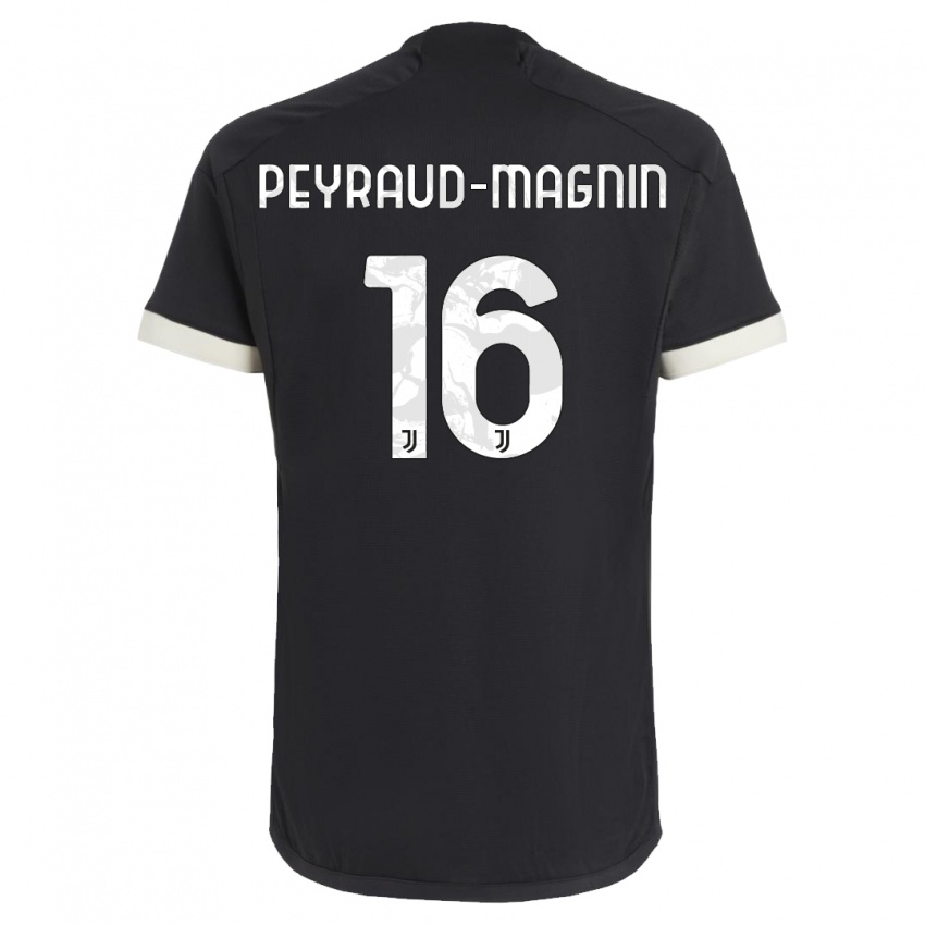 Mænd Pauline Peyraud-Magnin #16 Sort Tredje Sæt Spillertrøjer 2023/24 Trøje T-Shirt