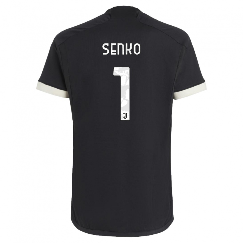 Mænd Zsombor Senko #1 Sort Tredje Sæt Spillertrøjer 2023/24 Trøje T-Shirt