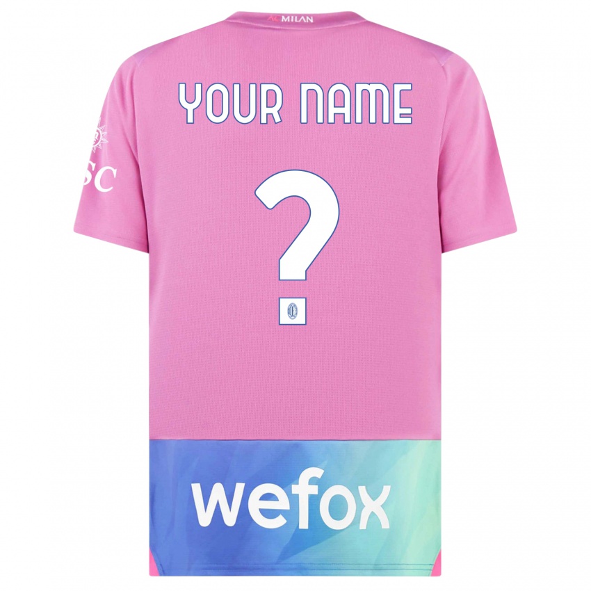 Mænd Dit Navn #0 Pink Lilla Tredje Sæt Spillertrøjer 2023/24 Trøje T-Shirt