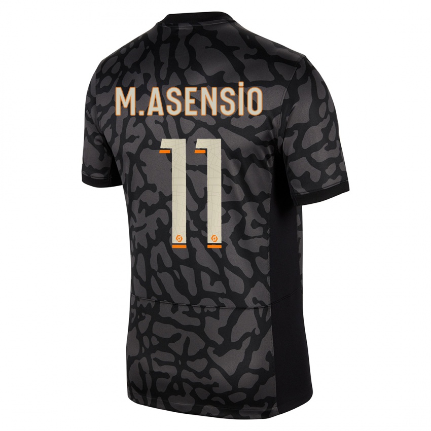 Mænd Marco Asensio #11 Sort Tredje Sæt Spillertrøjer 2023/24 Trøje T-Shirt