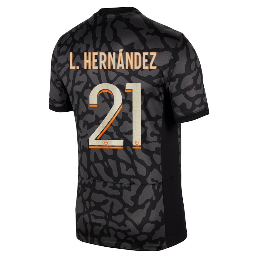 Mænd Lucas Hernandez #21 Sort Tredje Sæt Spillertrøjer 2023/24 Trøje T-Shirt