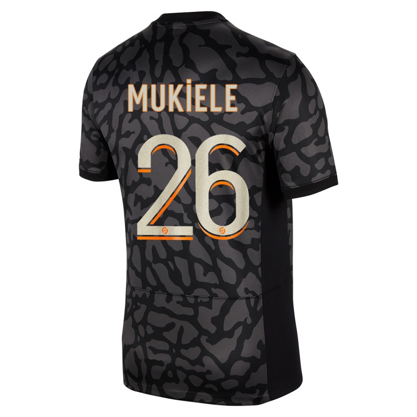 Mænd Nordi Mukiele #26 Sort Tredje Sæt Spillertrøjer 2023/24 Trøje T-Shirt