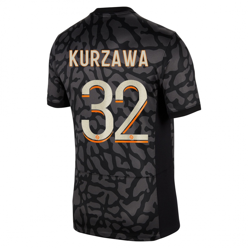 Mænd Layvin Kurzawa #32 Sort Tredje Sæt Spillertrøjer 2023/24 Trøje T-Shirt