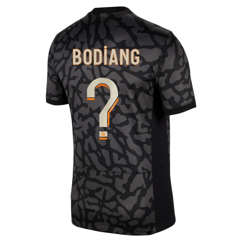 Mænd Moutanabi Bodiang #0 Sort Tredje Sæt Spillertrøjer 2023/24 Trøje T-Shirt