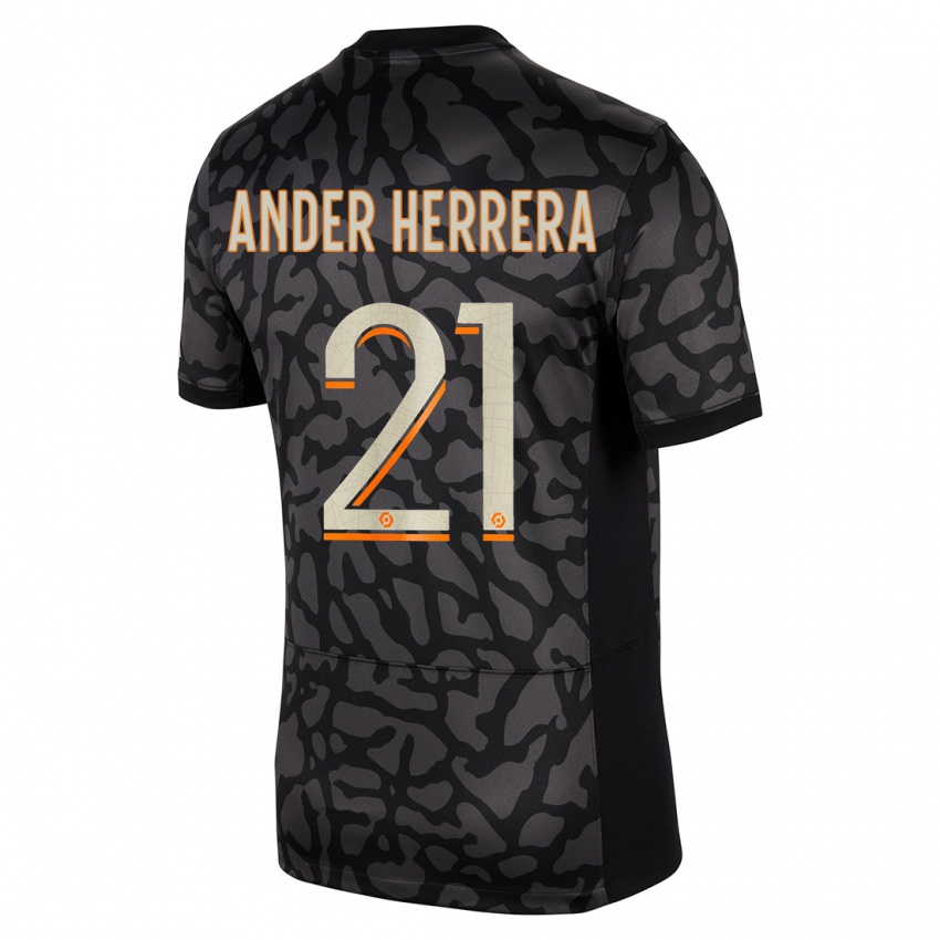 Mænd Ander Herrera #21 Sort Tredje Sæt Spillertrøjer 2023/24 Trøje T-Shirt