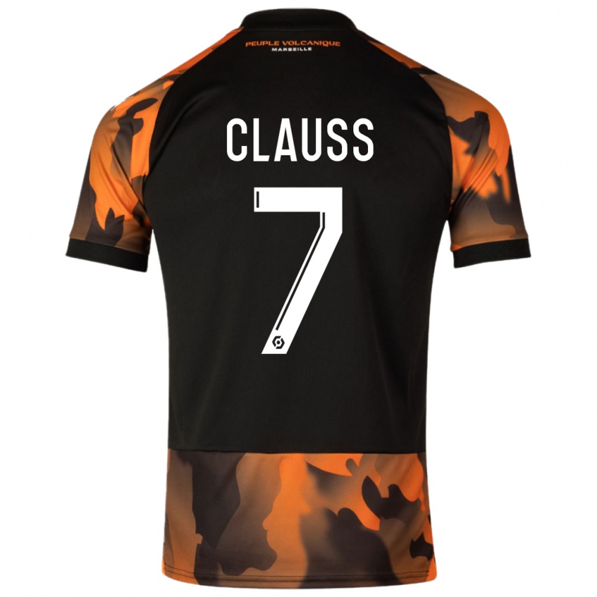 Mænd Jonathan Clauss #7 Sort Orange Tredje Sæt Spillertrøjer 2023/24 Trøje T-Shirt