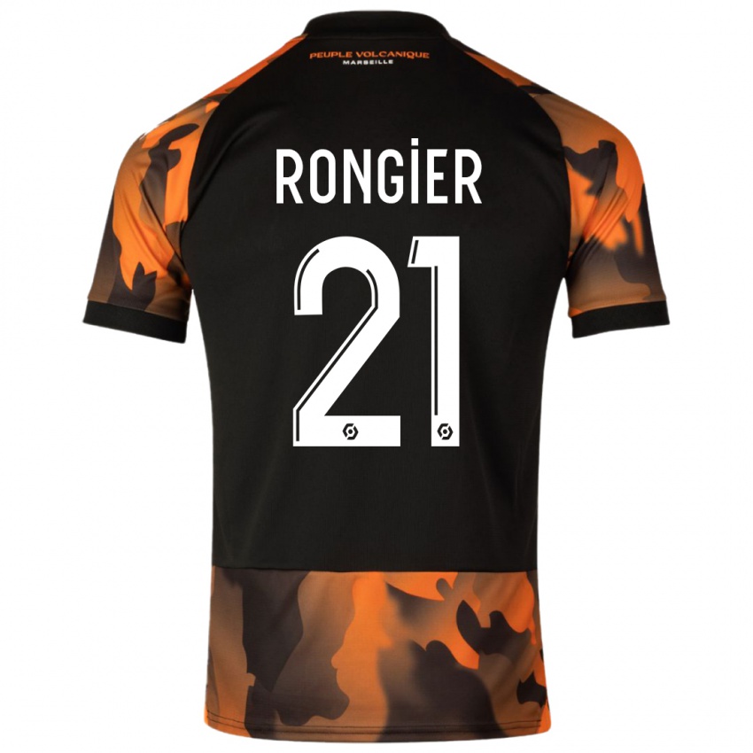 Mænd Valentin Rongier #21 Sort Orange Tredje Sæt Spillertrøjer 2023/24 Trøje T-Shirt