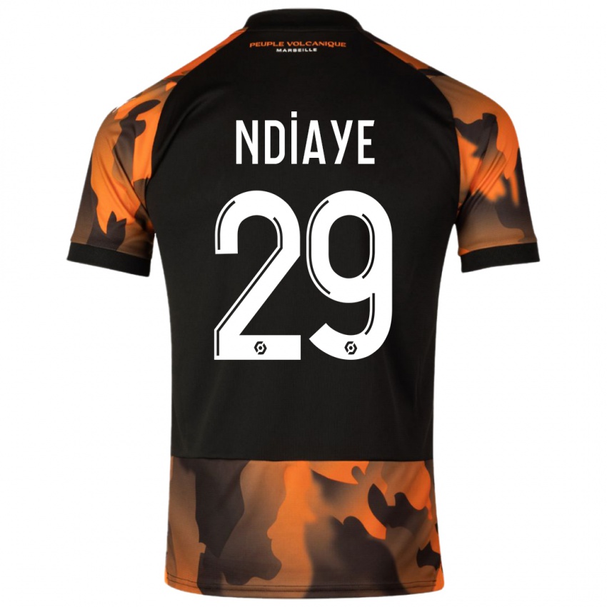 Mænd Iliman Ndiaye #29 Sort Orange Tredje Sæt Spillertrøjer 2023/24 Trøje T-Shirt