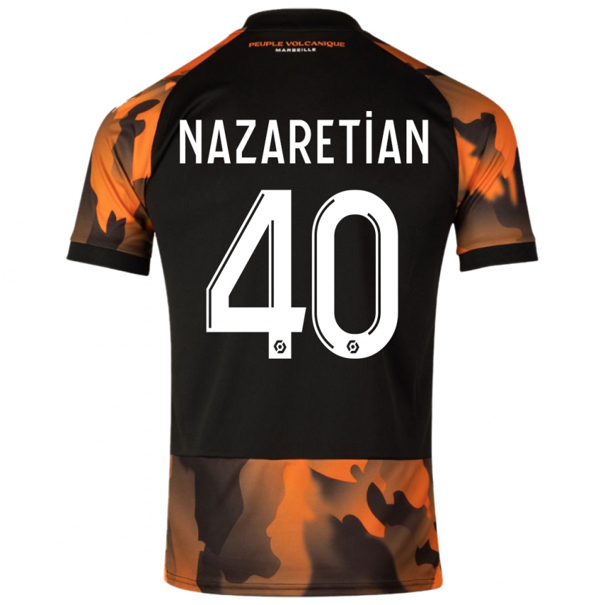 Mænd Manuel Nazaretian #40 Sort Orange Tredje Sæt Spillertrøjer 2023/24 Trøje T-Shirt