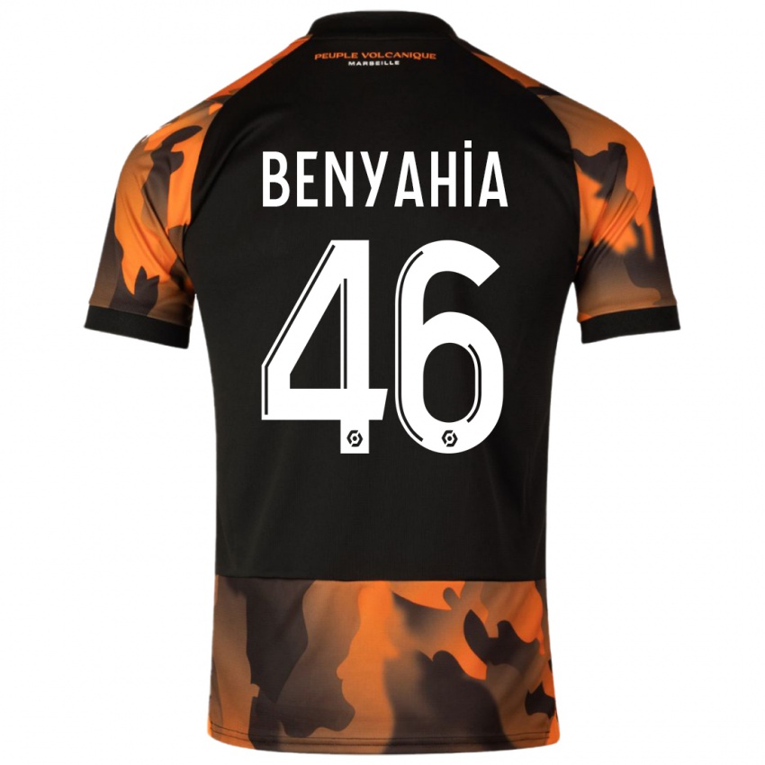 Mænd Aylan Benyahia-Tani #46 Sort Orange Tredje Sæt Spillertrøjer 2023/24 Trøje T-Shirt