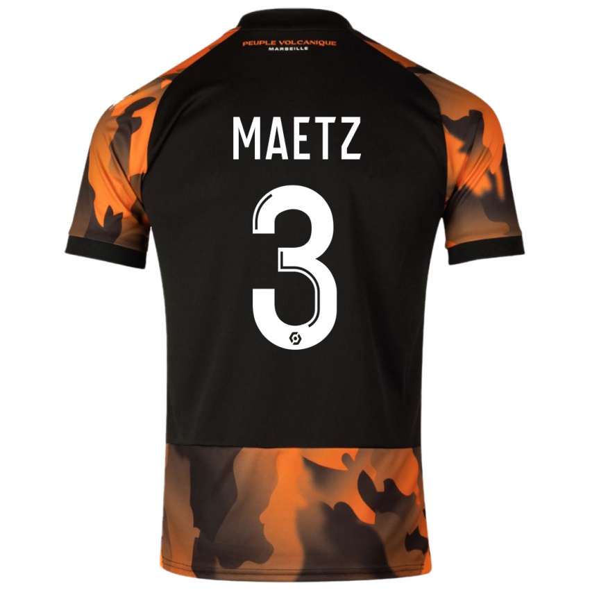 Mænd Agathe Maetz #3 Sort Orange Tredje Sæt Spillertrøjer 2023/24 Trøje T-Shirt