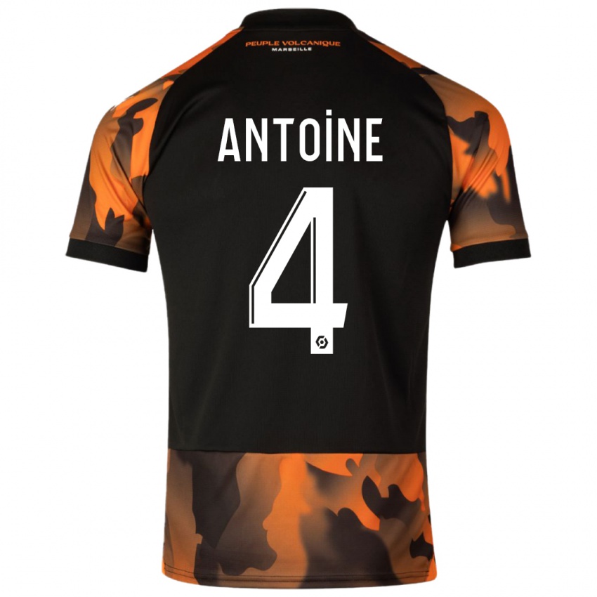 Mænd Maud Antoine #4 Sort Orange Tredje Sæt Spillertrøjer 2023/24 Trøje T-Shirt