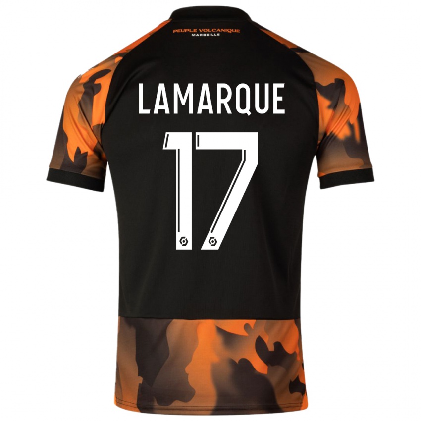 Mænd Alais Lamarque #17 Sort Orange Tredje Sæt Spillertrøjer 2023/24 Trøje T-Shirt