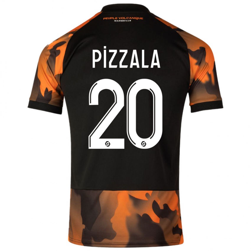 Mænd Caroline Pizzala #20 Sort Orange Tredje Sæt Spillertrøjer 2023/24 Trøje T-Shirt
