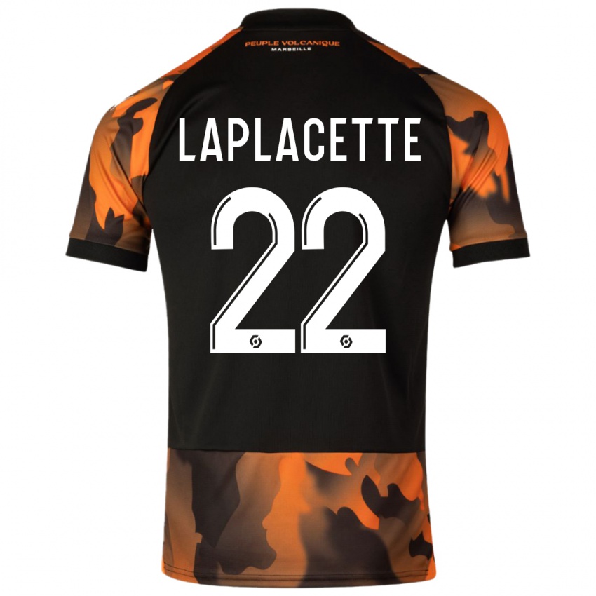 Mænd Tess Laplacette #22 Sort Orange Tredje Sæt Spillertrøjer 2023/24 Trøje T-Shirt