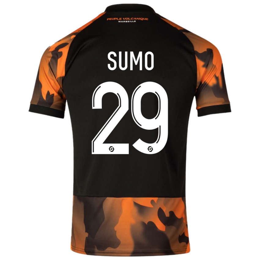 Mænd Eva Sumo #29 Sort Orange Tredje Sæt Spillertrøjer 2023/24 Trøje T-Shirt