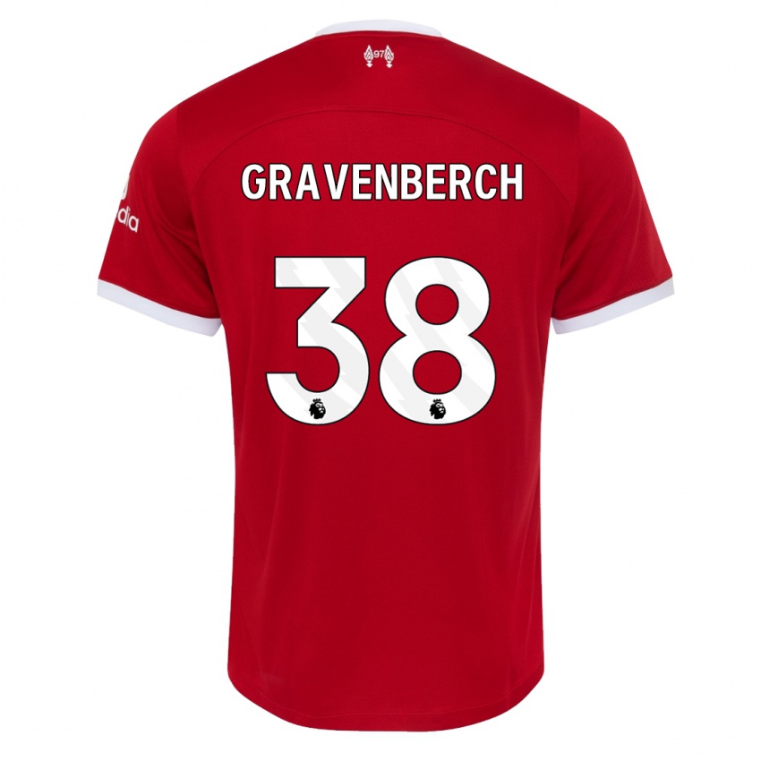 Kvinder Ryan Gravenberch #38 Rød Hjemmebane Spillertrøjer 2023/24 Trøje T-Shirt
