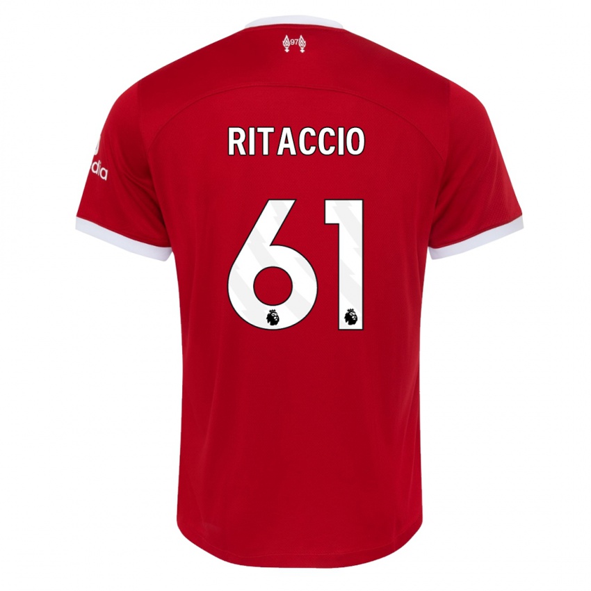 Kvinder Matteo Ritaccio #61 Rød Hjemmebane Spillertrøjer 2023/24 Trøje T-Shirt