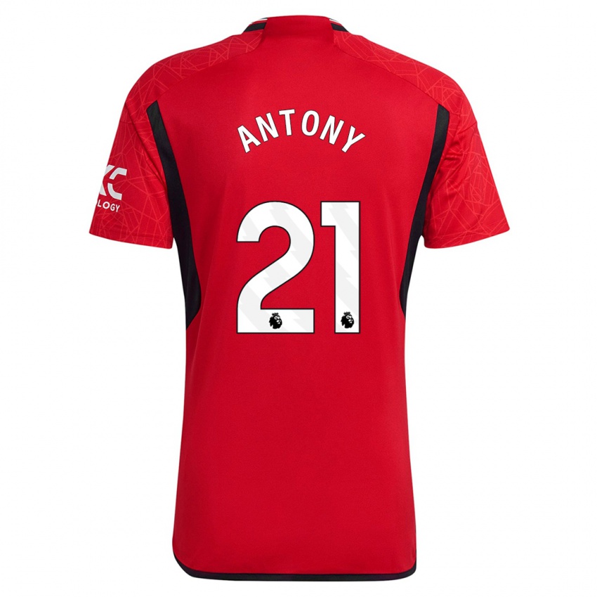 Kvinder Antony #21 Rød Hjemmebane Spillertrøjer 2023/24 Trøje T-Shirt