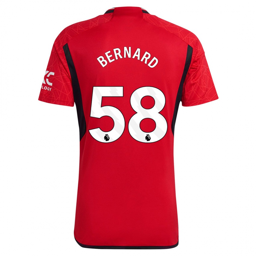 Kvinder Bernard #58 Rød Hjemmebane Spillertrøjer 2023/24 Trøje T-Shirt