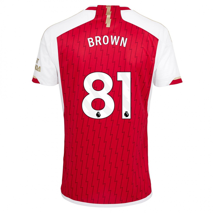 Kvinder Luis Brown #81 Rød Hjemmebane Spillertrøjer 2023/24 Trøje T-Shirt