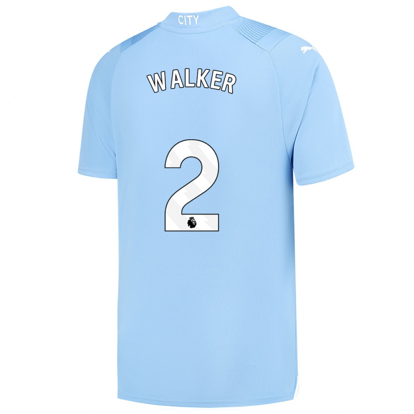 Kvinder Kyle Walker #2 Lyseblå Hjemmebane Spillertrøjer 2023/24 Trøje T-Shirt