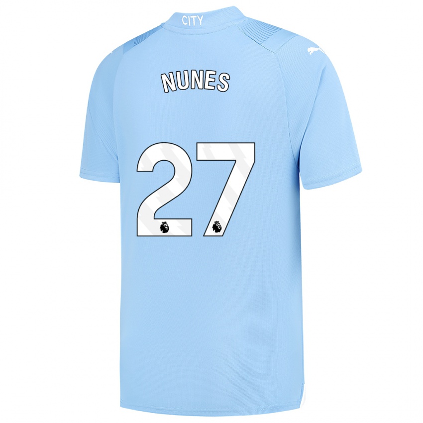 Kvinder Matheus Nunes #27 Lyseblå Hjemmebane Spillertrøjer 2023/24 Trøje T-Shirt