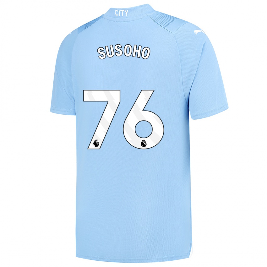 Kvinder Mahamadou Susoho #76 Lyseblå Hjemmebane Spillertrøjer 2023/24 Trøje T-Shirt