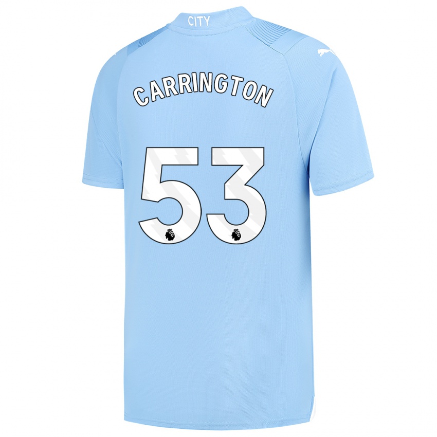 Kvinder Ezra Carrington #53 Lyseblå Hjemmebane Spillertrøjer 2023/24 Trøje T-Shirt
