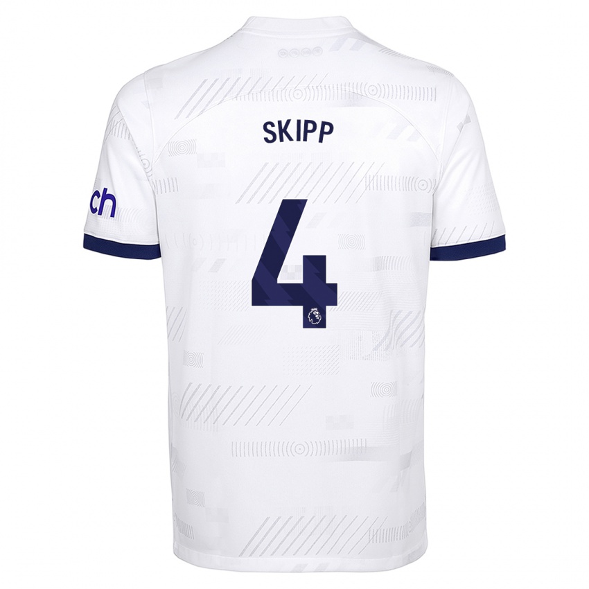 Kvinder Oliver Skipp #4 Hvid Hjemmebane Spillertrøjer 2023/24 Trøje T-Shirt