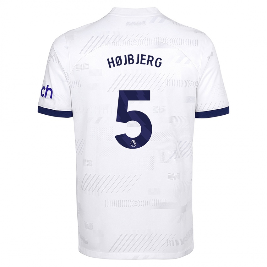 Kvinder Pierre Emile Hojbjerg #5 Hvid Hjemmebane Spillertrøjer 2023/24 Trøje T-Shirt