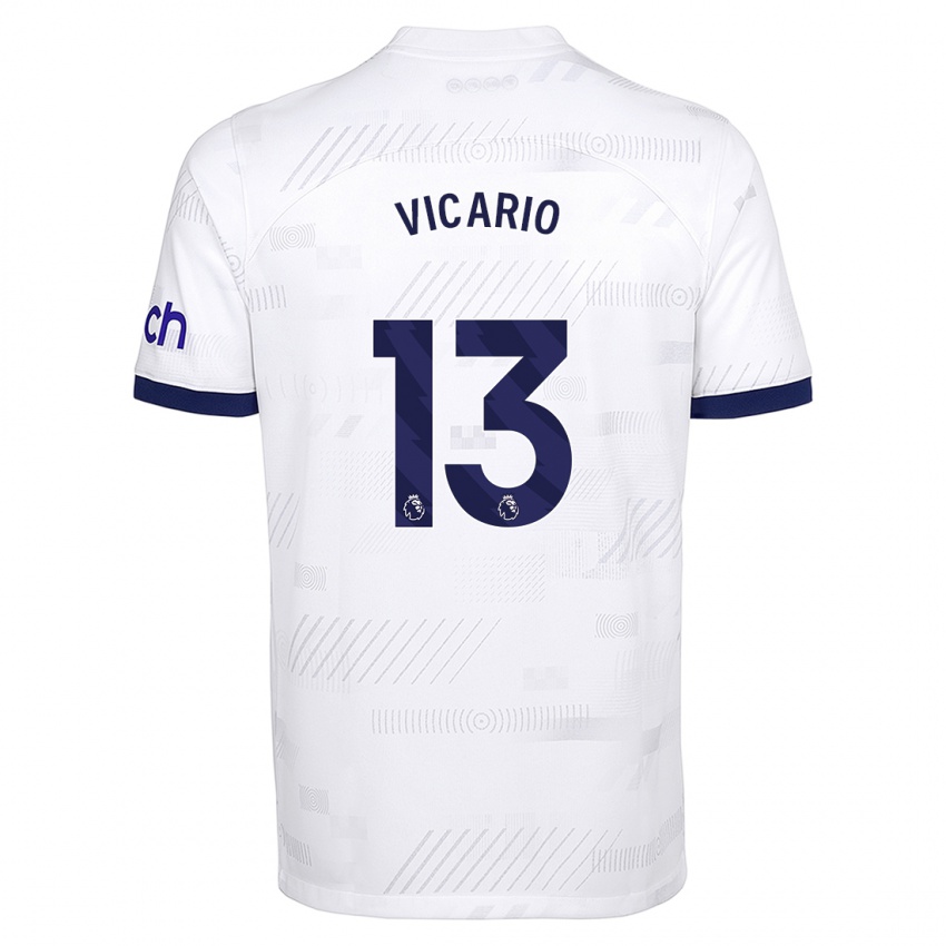 Kvinder Guglielmo Vicario #13 Hvid Hjemmebane Spillertrøjer 2023/24 Trøje T-Shirt
