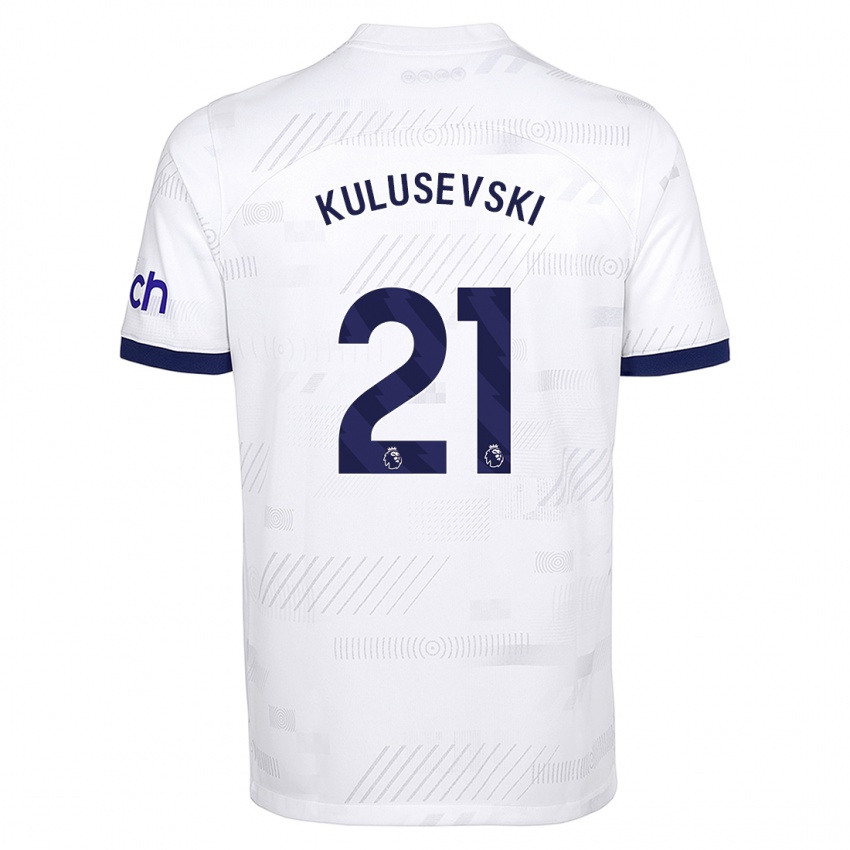 Kvinder Dejan Kulusevski #21 Hvid Hjemmebane Spillertrøjer 2023/24 Trøje T-Shirt