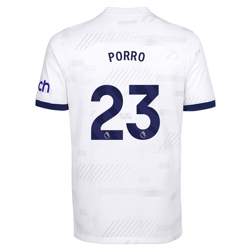 Kvinder Pedro Porro #23 Hvid Hjemmebane Spillertrøjer 2023/24 Trøje T-Shirt