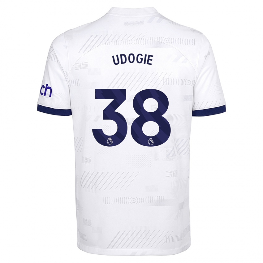 Kvinder Destiny Udogie #38 Hvid Hjemmebane Spillertrøjer 2023/24 Trøje T-Shirt