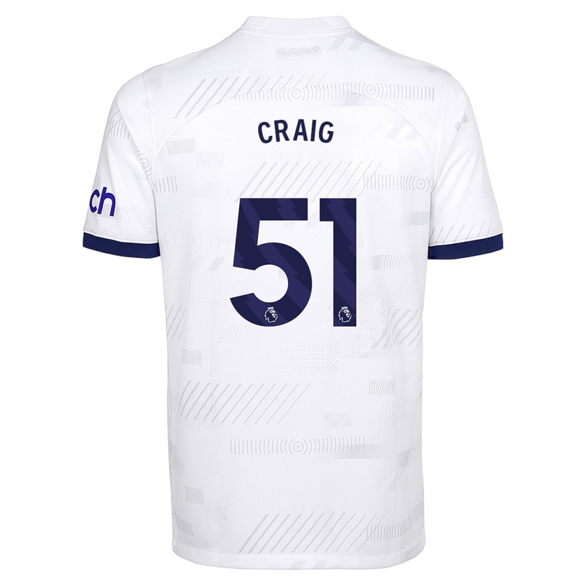 Kvinder Matthew Craig #51 Hvid Hjemmebane Spillertrøjer 2023/24 Trøje T-Shirt