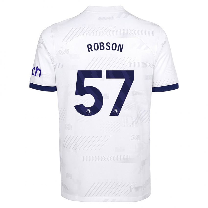 Kvinder Max Robson #57 Hvid Hjemmebane Spillertrøjer 2023/24 Trøje T-Shirt