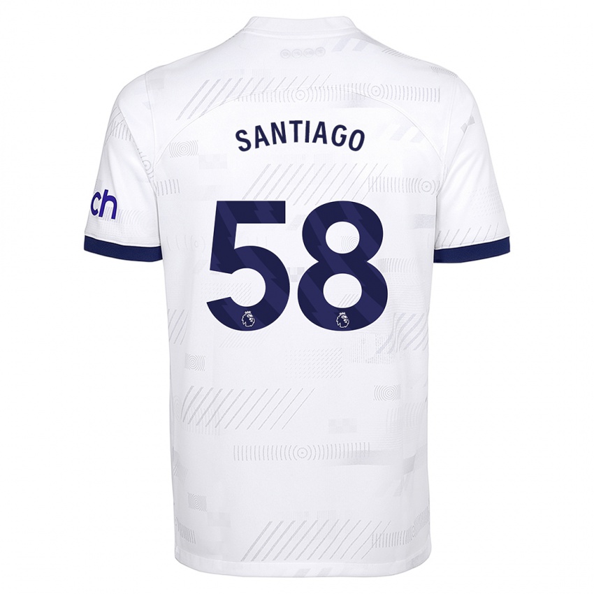 Kvinder Yago Santiago #58 Hvid Hjemmebane Spillertrøjer 2023/24 Trøje T-Shirt