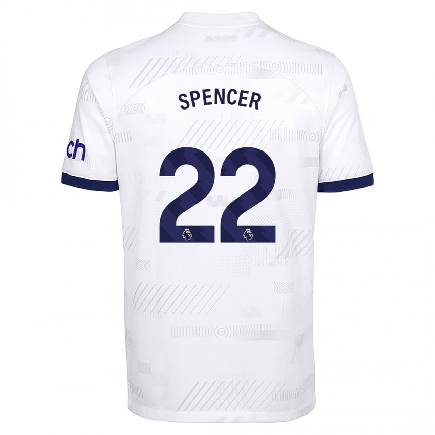 Kvinder Rebecca Spencer #22 Hvid Hjemmebane Spillertrøjer 2023/24 Trøje T-Shirt