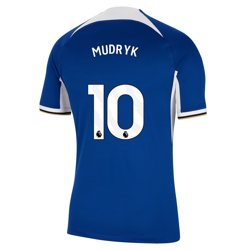 Kvinder Mykhaylo Mudryk #10 Blå Hjemmebane Spillertrøjer 2023/24 Trøje T-Shirt