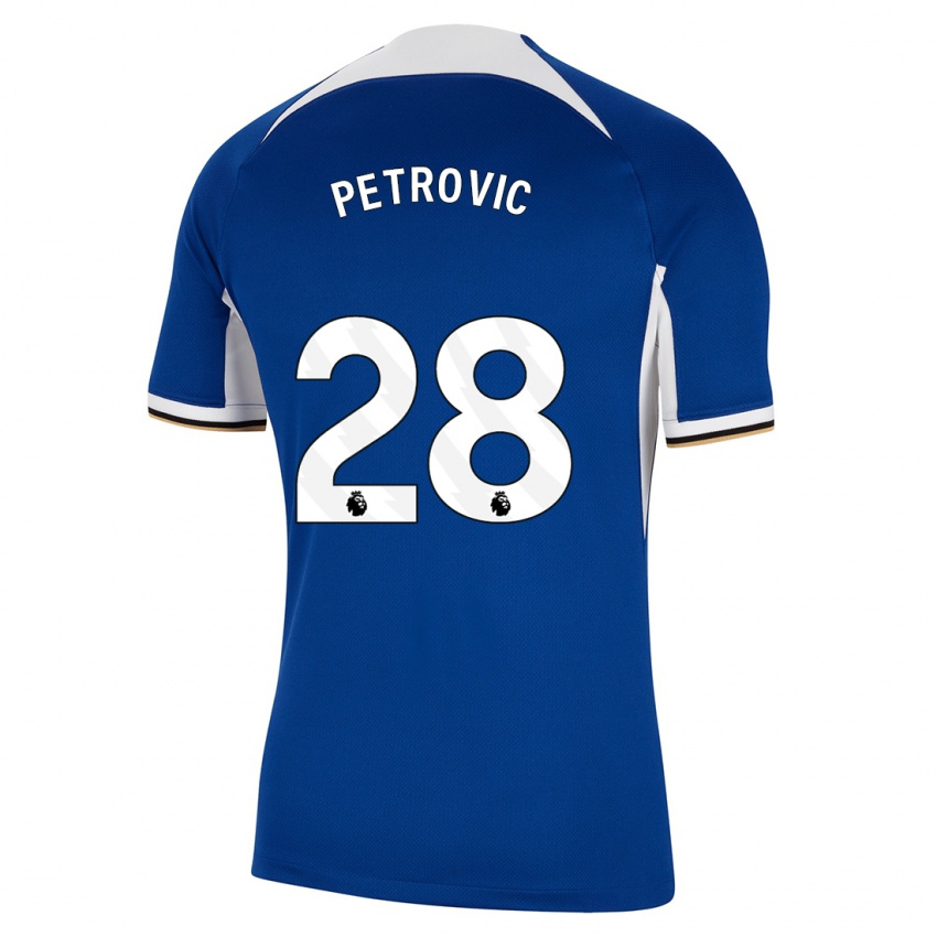 Kvinder Djordje Petrovic #28 Blå Hjemmebane Spillertrøjer 2023/24 Trøje T-Shirt