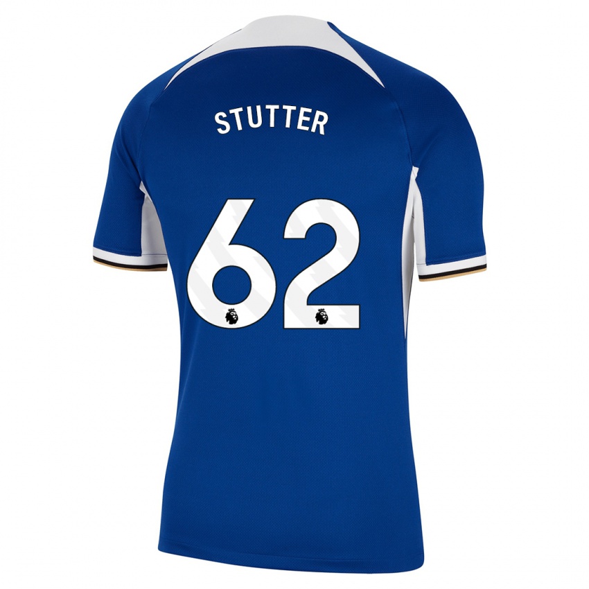 Kvinder Ronnie Stutter #62 Blå Hjemmebane Spillertrøjer 2023/24 Trøje T-Shirt