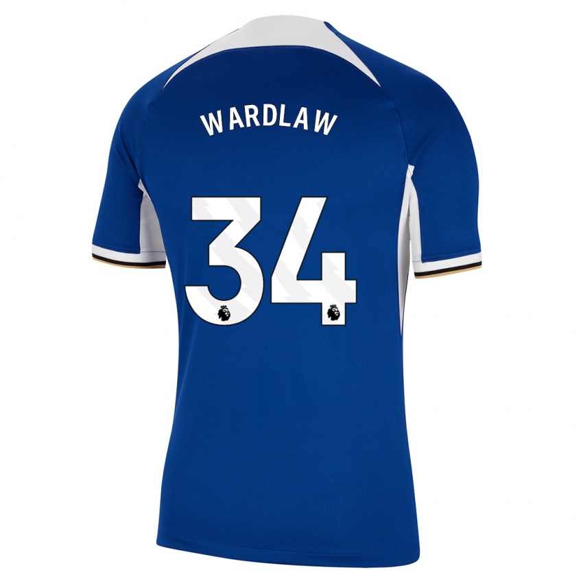 Kvinder Charlotte Wardlaw #34 Blå Hjemmebane Spillertrøjer 2023/24 Trøje T-Shirt