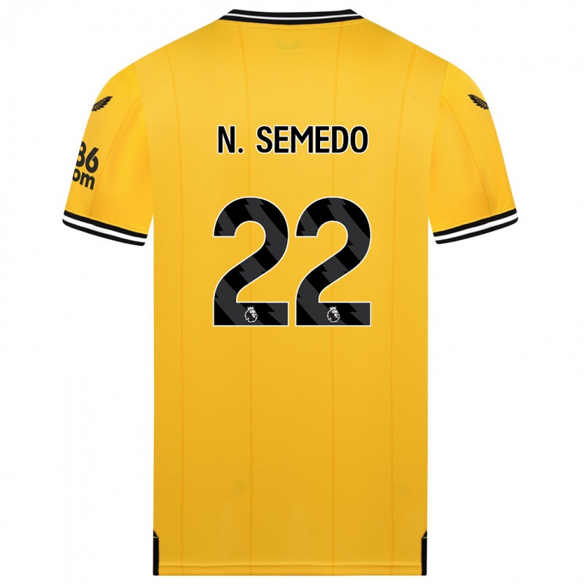 Kvinder Nelson Semedo #22 Gul Hjemmebane Spillertrøjer 2023/24 Trøje T-Shirt