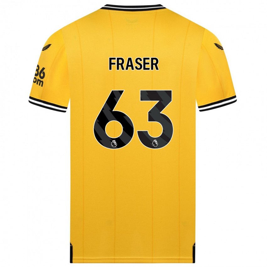 Kvinder Nathan Fraser #63 Gul Hjemmebane Spillertrøjer 2023/24 Trøje T-Shirt