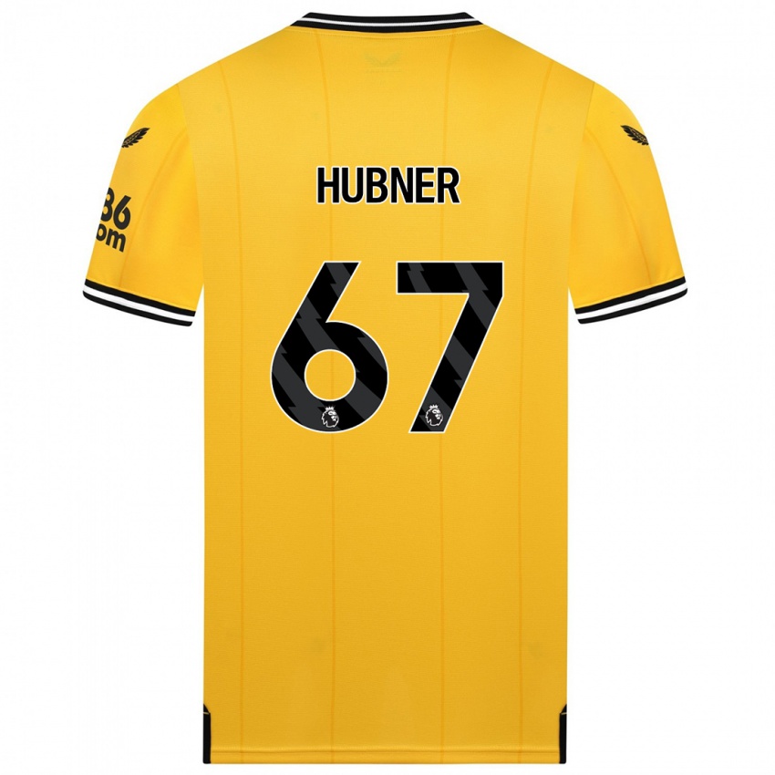Kvinder Justin Hubner #67 Gul Hjemmebane Spillertrøjer 2023/24 Trøje T-Shirt