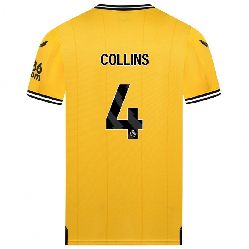 Kvinder Nathan Collins #4 Gul Hjemmebane Spillertrøjer 2023/24 Trøje T-Shirt