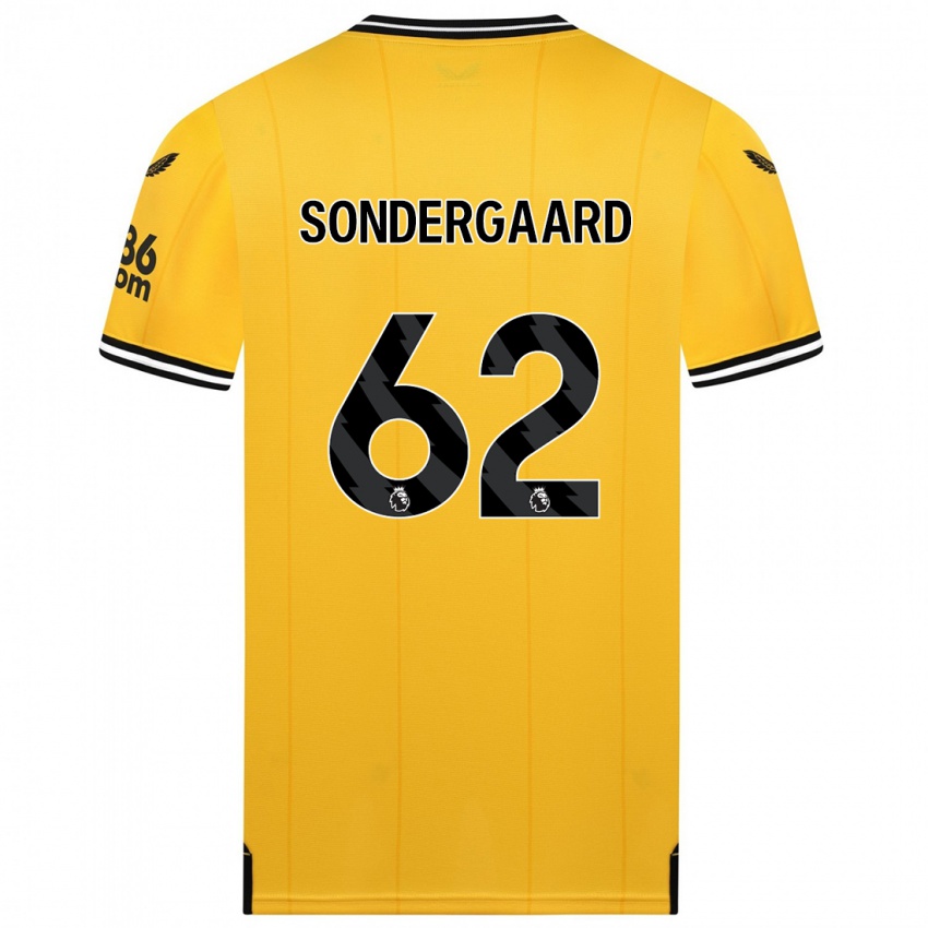 Kvinder Andreas Sondergaard #62 Gul Hjemmebane Spillertrøjer 2023/24 Trøje T-Shirt